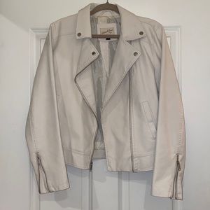 White Faux Leather Jacket